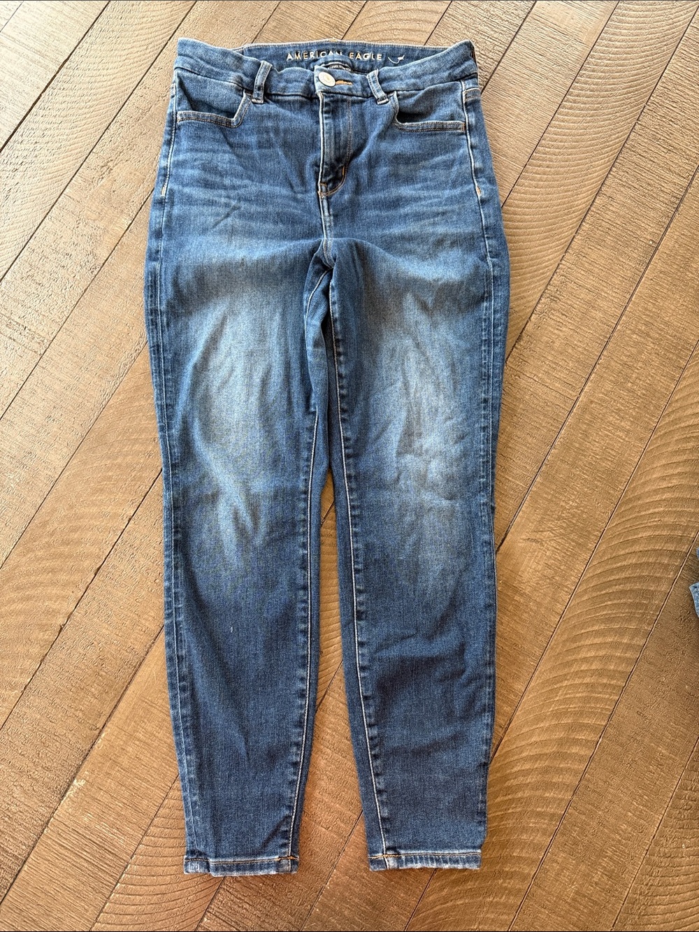 American Eagle Outfitters Women's Medium Blue Curvy Hi-Rise Jeggings